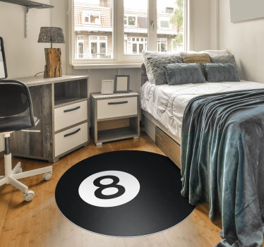 Biljardboll nummer 8 Vinylmatta Cirkulär - Tenstickers