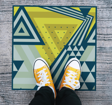 Blå abstrakta figurer geometriska mattor - Tenstickers