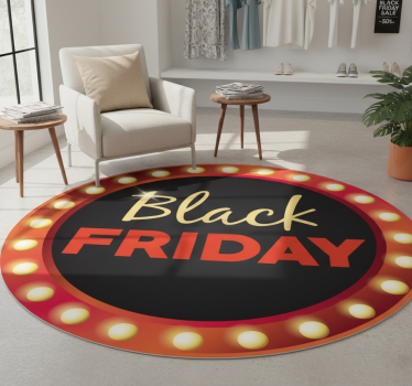 Röd rund kampanj black friday vinylmatta - Tenstickers