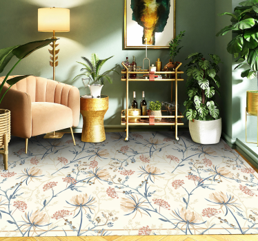 Blomma chinoiserie stil blomma matta - Tenstickers