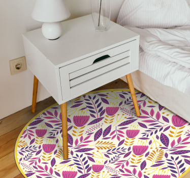 Blommig symmetri design Vinylmatta blommor och växter - Tenstickers