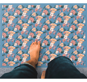 Blommönster Vinylmatta blommor och växter - Tenstickers