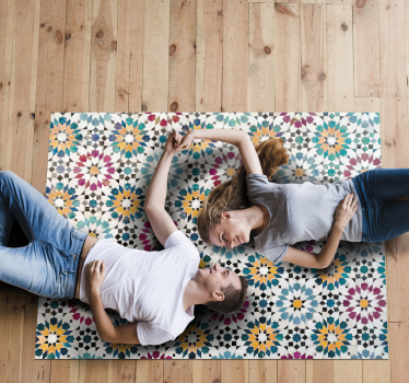 Blommor mosaik vinyl matta - Tenstickers
