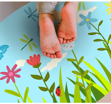 Blomsterträdgårdsscen Vinylmatta blommor och växter - Tenstickers