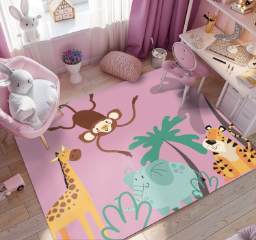 "boho" barn djungel barn matta - Tenstickers