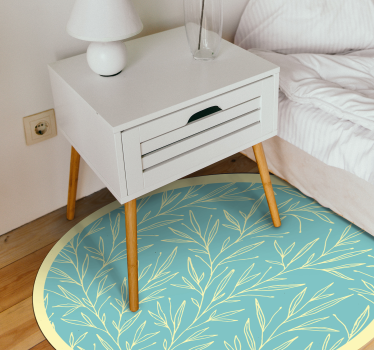 Botaniskt runt motiv Vinylmatta blommor och växter - Tenstickers