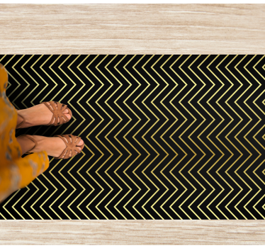 Chevron gyllene motiv Vinylmatta geometrisk - Tenstickers