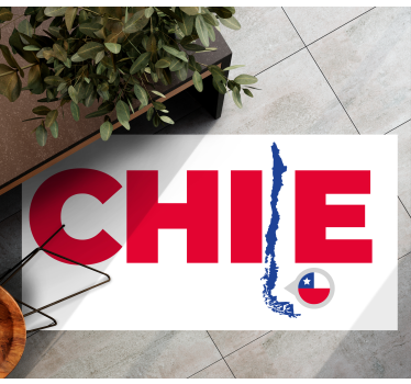 Chile på karta med text vinyl kartmatta - Tenstickers