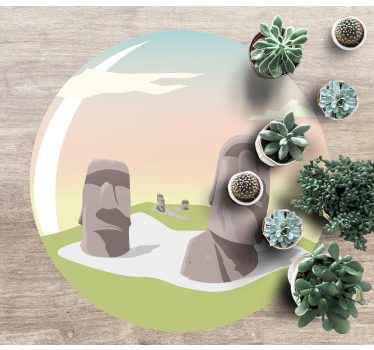 Chile påskön med sten natur matta - Tenstickers