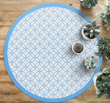 Cirkulär blå elegant mönster Vinylmatta geometrisk - Tenstickers