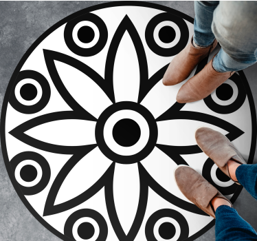 Cirkulär mandala design Vinylmatta geometrisk - Tenstickers