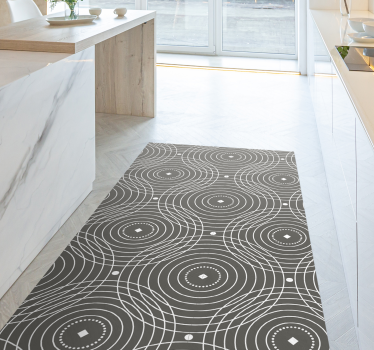 Cirkulära mönstrade ränder Vinylmatta geometrisk - Tenstickers