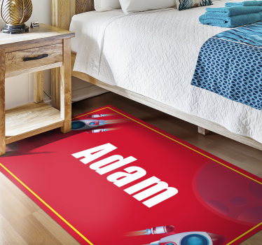 Cool röd fyrkantig barn personlig vinyl matta - Tenstickers