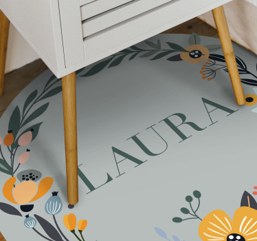 Dekorativa blommor med namnet vinylmatta - Tenstickers