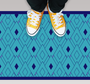 Blå diamantelement Vinylmatta geometrisk - Tenstickers