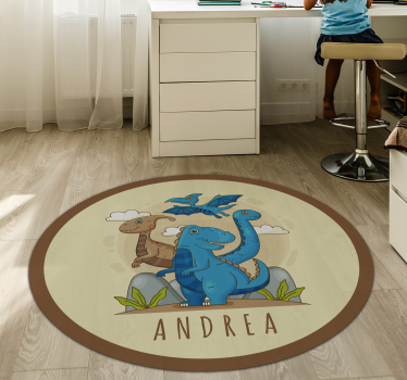 Dinosauriecirkelsammansättning Vinylmatta namn - Tenstickers