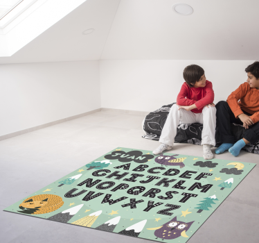 Djur alfabetet vinyl matta med namn - Tenstickers