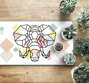 Elefant geometrisk form nordisk matta - Tenstickers