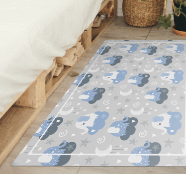 Elefant i molnkorg baby matta - Tenstickers