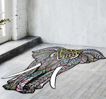 Elefant mandala vinylmatta - Tenstickers