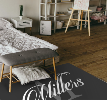 Elegant anpassad och initial vinylmatta sovrum - Tenstickers