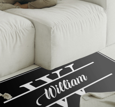 Elegant anpassat namn och initial Vinylmatta modern - Tenstickers