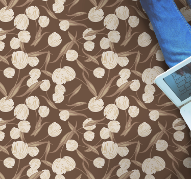 Elegant beige tulpanmönster blommatta - Tenstickers