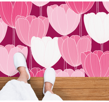 Rosa tulpanelement Vinylmatta blommor och växter - Tenstickers