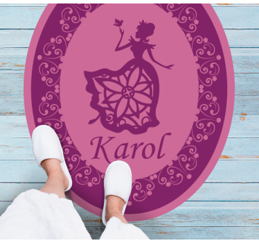 Elegant prinsessa med en rosa personlig vinylmatta - Tenstickers