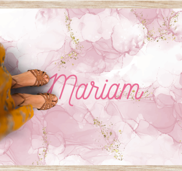 Elegant rosa namn vinylmatta i marmor - Tenstickers