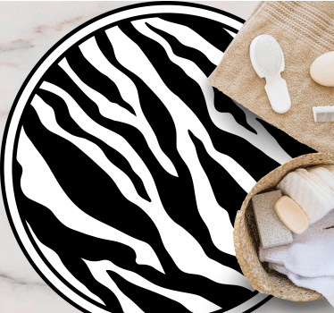Eleganta zebralinjer Vinylmatta djurtryck - Tenstickers