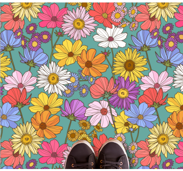 En massa olika blommor matta - Tenstickers
