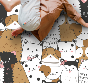 Fantastisk sömlös söt hund djur matta - Tenstickers