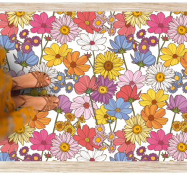 Färgad blommönster med blommönster - Tenstickers