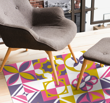 Färgglad abstrakt geometri Vinylmatta geometrisk - Tenstickers