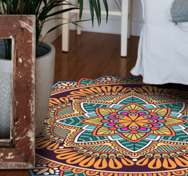 Färgglad mandala blomma mandala matta - Tenstickers