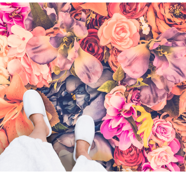 Färgglada blommor matta - Tenstickers