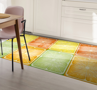 Färgglada citrus textur köksgolv - Tenstickers