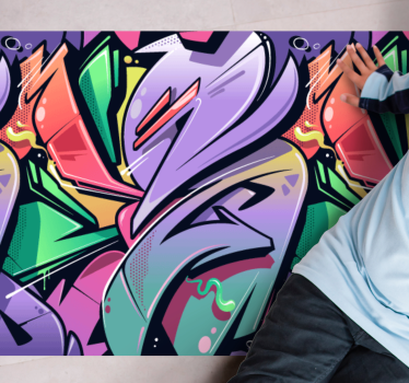 Färgglada graffiti gatukonst textur matta - Tenstickers