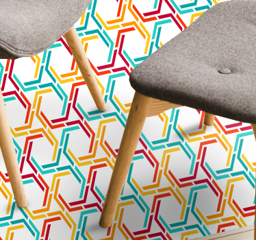 Färgglada hexagon mönster geometriska vinyl matta - Tenstickers