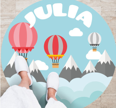 Berg och ballonger med namn Andra Vinylmattor - Tenstickers