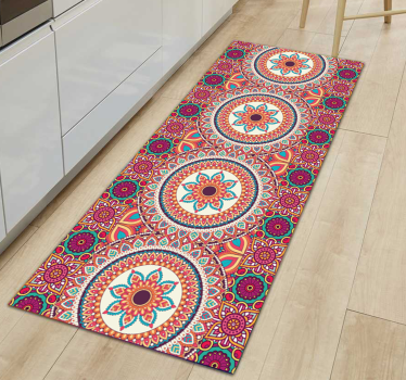 Färgglada mandala patchwork kakel matta - Tenstickers