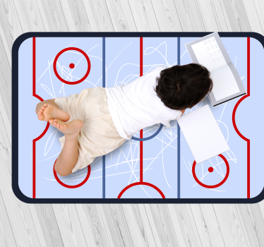 Färgglada puck ishockey spel vinyl matta - Tenstickers