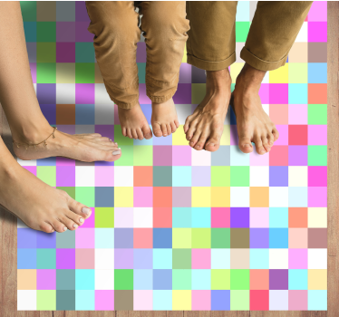 Färgglada rutor pixelmönster geometriska mattor - Tenstickers