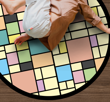 Färgglatt blockmönster Vinylmatta geometrisk - Tenstickers