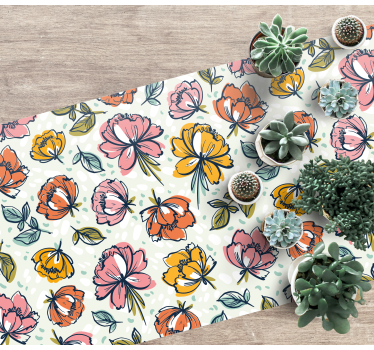Blommande trädgårdsdesign Vinylmatta blommor och växter - Tenstickers