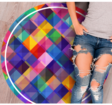 Färgglatt lapptäckemönster Vinylmatta geometrisk - Tenstickers