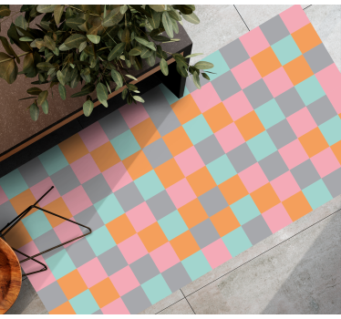 Färgglatt schackbräde Vinylmatta geometrisk - Tenstickers