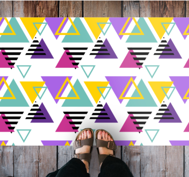 Färgglatt triangelarrangemang Vinylmatta geometrisk - Tenstickers