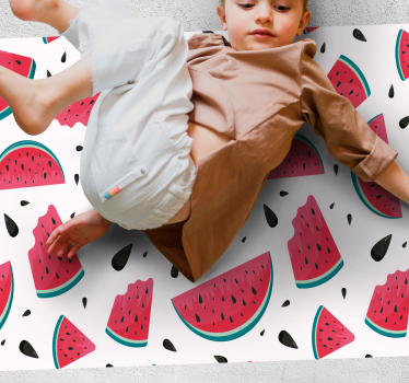 Färskt mönster med vattenmelon sovrum matta - Tenstickers